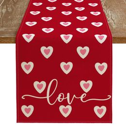 Table Cloth Delicate Love Valentine Day Cover Linen Printed Party Flag