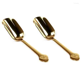 Spoons High Quality Corrosion Resistant Stainless Steel Small Teaspoon Creative Tea Accessories Scoop Shovel (2 PCS)