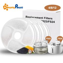 Feeders DownyPaws FS23/FS24 Replacement Filter for Battery Operated Cat Water Fountain Activated Carbon Filters 4/8/12 Pack