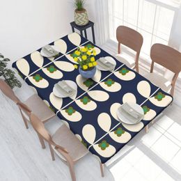 Table Cloth Rectangular Waterproof Oil-Proof Print Wild Rose Stem Navy Orla Kiely Tablecloth Covers 4FT Fit