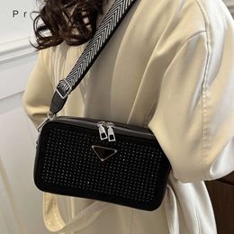 Shoulder Bag Top Designer Fashion Simple Feeling Water Diamond Box Bag Early Spring New Single Small and Popular Dign Trend Crossbody Street Womens Bag