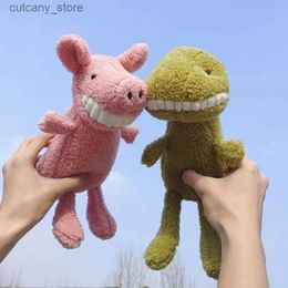 Stuffed Plush Animals 28/40cm Plush Toys Smi Teeth Dolls Kawaii Pig Dinosaur Panda Donkey Monkey Shark Stuffed Animal Toys Gift For Children L240320