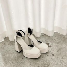 Dress Shoes Thick Heel Cake Bottom Waterproof Platform Women Wedding 2024 Spring Autumn Mary Jane Super High Women's