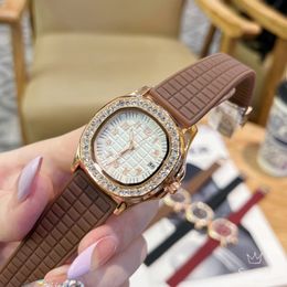 luxury lady watches diamond bezel 36mm rubber strap designer women watch Top brand wristwatches for womens Christmas Valentine's Mother's Day present high quality