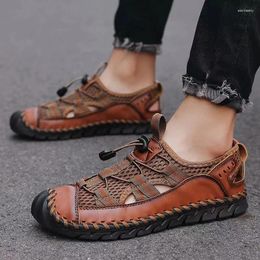 Casual Shoes Summer Men's Sandals Outdoor Non-slip Beach Handmade Genuine Leather Fashion Men Sneakers