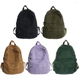 School Bags Women College Student Bag Solid Color Simple Girls Teen Backpack Harajuku Vintage Large Capacity Casual Fashion Schoolbag