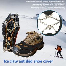 Gripper NEW 19 Teeth Antislip Climbing Crampons Outdoor Winter Stainless Ice Claws Snow Gripper Hiking Shoe Boot Grips Chain Spike