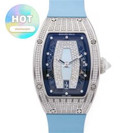 RM Racing Wrist Watch RM007 Automatic Watches Swiss Made Wristwatches RM007 DIAMOND PAVE WHITE GOLD WATCH RM007 COM003133