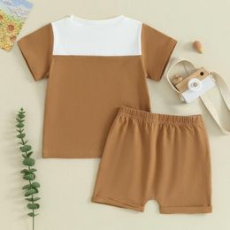 Clothing Sets Infant Baby Boy 2Pc Summer Clothes Short Sleeve Letters T-shirt Elastic Waist Shorts Set Bro Matching Outfit