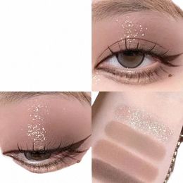 matte Brown Eyeshadow Palette Smoky Earth Color Shimmer Glitter Eye Shadow Sequins Power Blusher Acrylic Cosmetic 16 Colors K7vU#