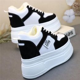 Casual Shoes 12CM Synthetic Genuine Plush Platform Wedge Leather Autumn Spring Winter Boot Ankle Women High Brand Fashion