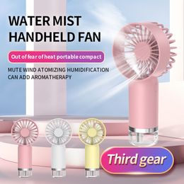 Mini Air Humidifier Portable Handheld Cooling Fan USB Rechargeable Mist Fans Facial Sprayer Desk Electric Fans Promotion Favours YFA2061