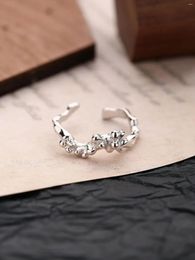 Cluster Rings 2024 Fashion Selling S925 Sterling Silver Light Luxury Men's And Women's Irregular Branch Advanced Art Open Ring