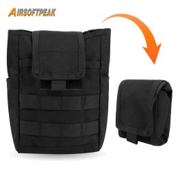 Bags 1000D Nylon Tactical Dump Drop Pouch Foldable RollUp Molle EDC Pack Outdoor Military Waist Belt Bag Hunting Airsoft Accessories