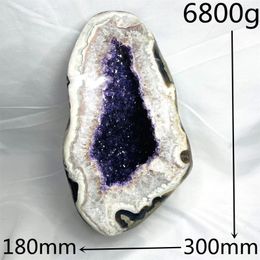 Decorative Figurines Super Beautiful Natural Gemstone Agate Amethyst Geode Cornucopath Polishing Home Office Crystal Healing