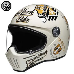 ORZ-728 Retro Motorcycle ABS Light Cruiser Full Coverage Helmet for Men and Women DOT Approved