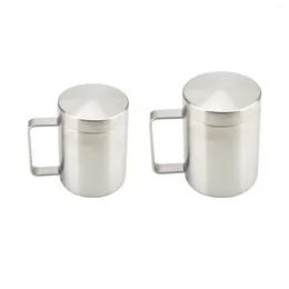 Mugs Stainless Steel Mug Leakproof With Lid Portable Heat Resistant Double-layer Insulated Cup For Office Bar Lounge Home Restaurant