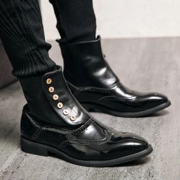 Boots Men's Leather Waterproof Lace Up Chukka Ankle Boots Oxford Dress Boots Casual Business Work Daily Shoes for Men