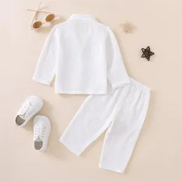 Clothing Sets Baby Boy Girl 2 Piece Pants Set Fall Winter Outfits Long Sleeve Button Down Shirt And Clothes For Toddler Kids