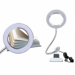 8 x Magnifier USB Tattoo Lamp With Clamp for Eyel Extensi Nail Art Cold Light Aluminium Alloy Ligths Reading / Makeup Tool 11t2#