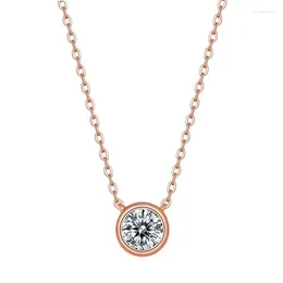 Chains Vintage Bubble Moissanite 925 Silver Rose Gold Color Necklace For Women Luxury Designer Jewelry Accessories Birthday Gift Gi