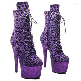 Dance Shoes LAIJIANJINXIA 17CM/7inches Suede Upper Pole High Heel Platform Sexy Nightclub Women's Modern Boots 202