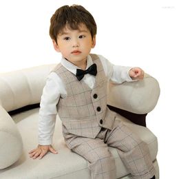 Clothing Sets Boutique Formal Baby Boys Blazers Plaid Little Kids Suits Tuxedo Gentleman Outfit Children For Wedding Prom