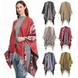 Scarves Double-sided Fleece Shawl Wedding Party Ethnic Style Thicken Cashmere Cape Winter Warm Plush Wraps Scarf