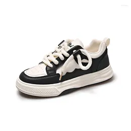 Casual Shoes Fashion Lace-up White Women's Flat-bottomed Skateboard Students All-match Sports Breathable Sneakers