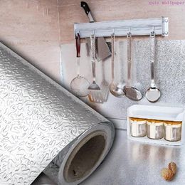 Wallpapers Modern Kitchen Oil-proof Self Adhesive Stickers Anti-fouling High-temperature Aluminum Foil Gas Stove Cabinet Contact Wallpaper