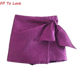 Gold Purple Knot Mini Short Skirts Shining Grey Sexy Split Streetwear Night Street Look Vintage Red Woman Green Female 1165241 240323