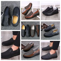 GAI comforts Men Shoes Black Shoe Round Toe party Outdoor banquets suits Mens Business heel designer Shoes EUR 38-50 soft