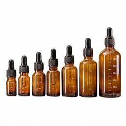 graduated Dropper Bottles with Scale Reagent Eye Drop Amber Glass Aromatherapy Liquid Pipette Bottle Refillable Bottle 5ml-100ml Y0HM#