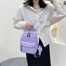 School Bags Women Backpack Preppy Style Solid Colour Large Capacity Handbags Nylon Material College Knapsacks