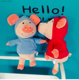 Stuffed Plush Animals 2PCS/Lot Cute Coup Pig Plush Toy Doll Kawaii Two Pieces Popular Blue Red Pig Plushies Toy For Friend Birthday Christmas Gifts L240320