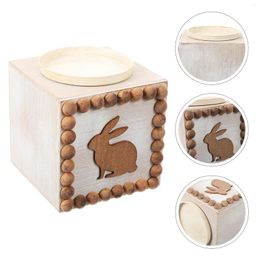 Candle Holders Wood Plate Holder Candlestick Ornament Christmas Centerpieces Decorative