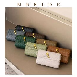 10A Long Clutch Andiamo Shoulder Bags New Niche Woven Bag Cowhide Gold Buckle Premium Small Square Fragrant Style Diamond Grid Single Shoulder Diagonal Cross