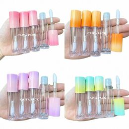 5ml Wholesale Cute Empty Lipgloss Tube Plastic Bottle Clear Round DIY Lipstick Ctainer Refillable Lip Balm tube Make up Tools A92P#