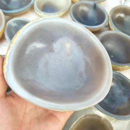 Decorative Figurines 1pc Large Natural Hand Carved Agate Crystal Quartz Bowls 90mm-100mm For Home Decoration