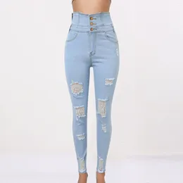 Women's Jeans Styles Pants Slit Hem Street Personality Casual Fashion Wash Water Denim Trousers 18 Ropa De Mujer