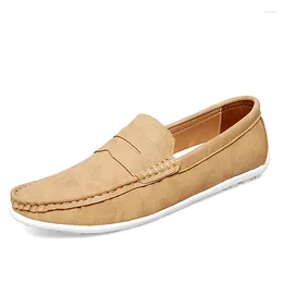 Casual Shoes PU Leather Loafers For Men Non-slip Driving Breathable Leisure Style Flats Men's Footwear Summer Autumn