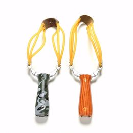 Tillbehör Slingshot Wood Alloy Game Powerful Camouflage Outdoor Hunting Aluminium Bow Catapult Shooting Sling Shing Ciiuo