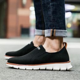 Shoes Sneakers Men Shoes Mesh Tennis Casual Loafers Solid Colours Slip On Men Antiskid Walking Shoes 2023 Soft Working Shoes for Men