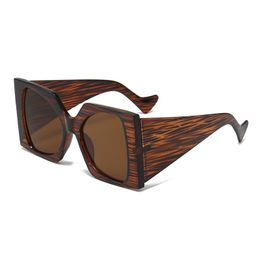 brand luxury sunglasses men designer sunglasses women Fashion square frame wide foot sunglasses cool trend UV sunscreen sunglasses Beach goggles m6127 Wood grain