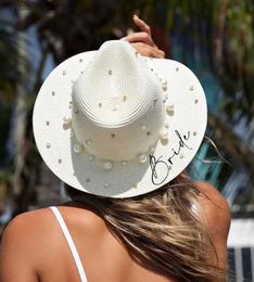 Wide Brim Hats Bucket Hats Bride Squad Pearls Hats Custom Sun Hat with name Cowboy Sun Hats with Pearls Bachelorette Hats with Name Custom Pearl Sun hatss L240322
