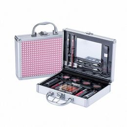 16pcs All In 1 Makeup Set Lg-Lasting Makeup Kit With Cosmetic Box & Lipstick Lip Gloss Eye Shadow Brush & Mirror For Women z8dU#