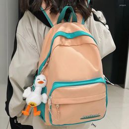 Backpack Color Contrast Versatile Teenage Girl Boy College Backpacks Large Capicity Women Student Fashion Schoolbag Cute Bag