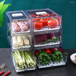 Storage Bottles Fridge Food Container With Drain Tray Clear Fruit Containers Drawer-Type For Egg