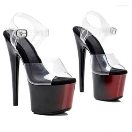 Dance Shoes Women's 17CM/7inches PVC Upper Plating Platform Sexy High Heels Sandals Pole 045