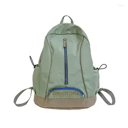 School Bags 2024 Double Shoulder Backpack Fresh Contrast Color Student Bag Nylon Canvas High Large Capacity Book For Women